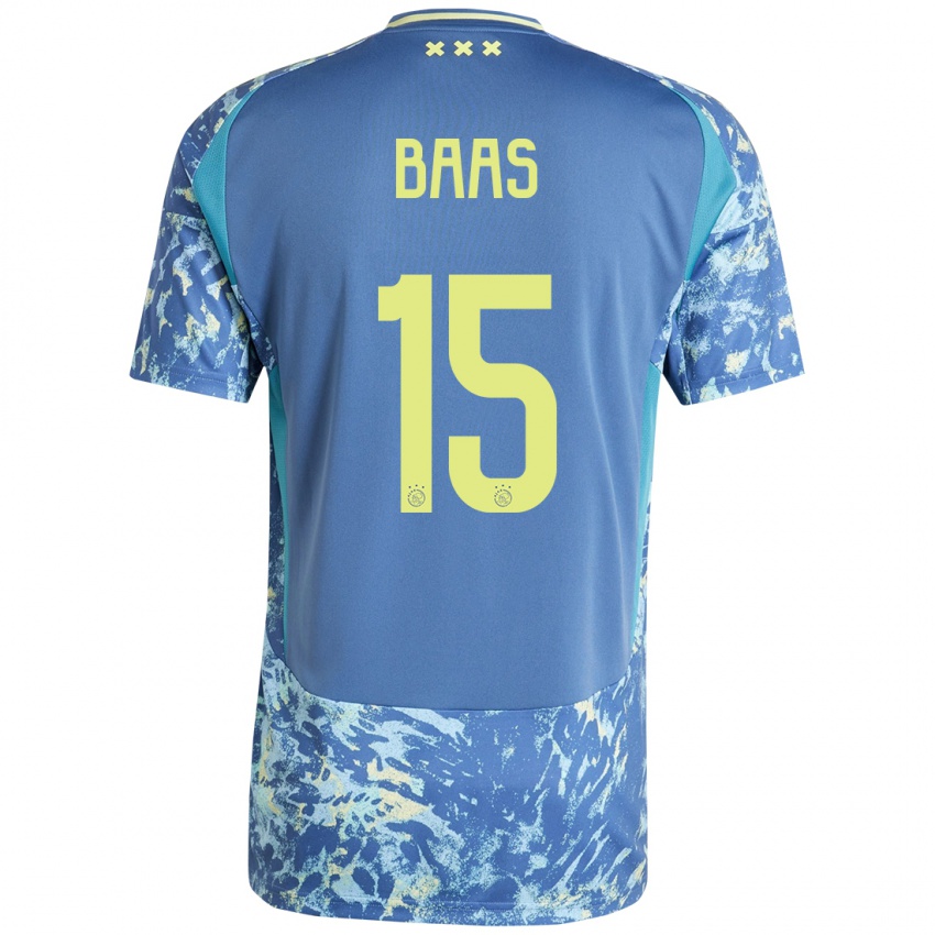 Niño Camiseta Youri Baas #15 Gris Azul Amarillo 2ª Equipación 2024/25 La Camisa Argentina