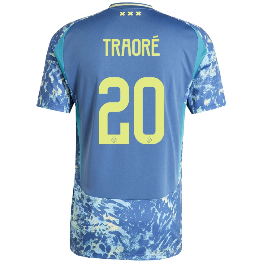 Niño Camiseta Bertrand Traoré #20 Gris Azul Amarillo 2ª Equipación 2024/25 La Camisa Argentina