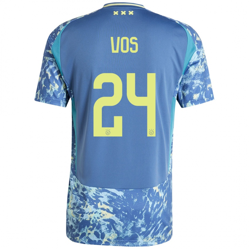 Niño Camiseta Silvano Vos #24 Gris Azul Amarillo 2ª Equipación 2024/25 La Camisa Argentina