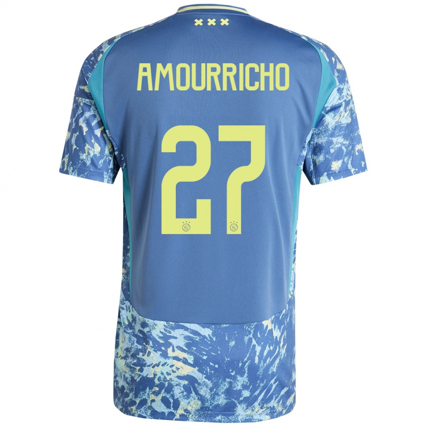 Niño Camiseta Amourricho Van Axel Dongen #27 Gris Azul Amarillo 2ª Equipación 2024/25 La Camisa Argentina