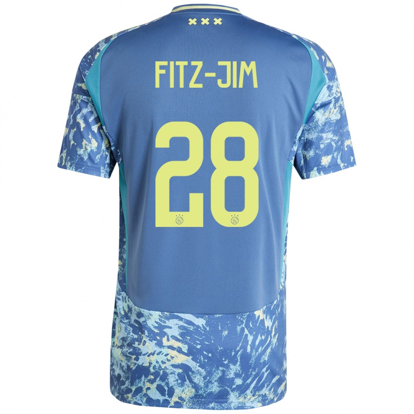 Niño Camiseta Kian Fitz-Jim #28 Gris Azul Amarillo 2ª Equipación 2024/25 La Camisa Argentina