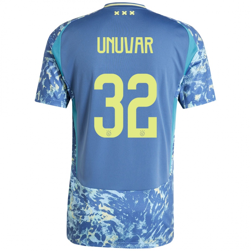 Niño Camiseta Naci Ünüvar #32 Gris Azul Amarillo 2ª Equipación 2024/25 La Camisa Argentina