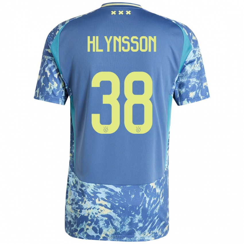 Niño Camiseta Kristian Hlynsson #38 Gris Azul Amarillo 2ª Equipación 2024/25 La Camisa Argentina