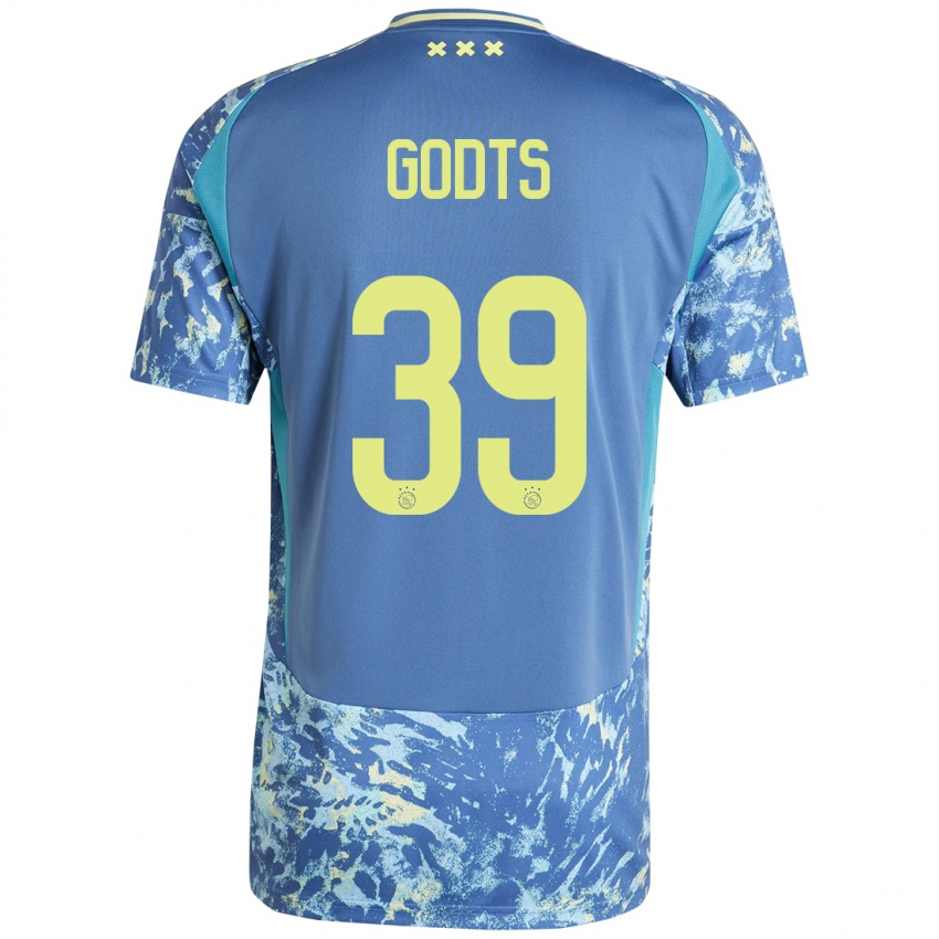 Niño Camiseta Mika Godts #39 Gris Azul Amarillo 2ª Equipación 2024/25 La Camisa Argentina