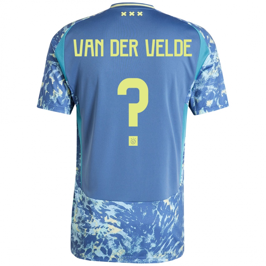 Niño Camiseta Valentijn Van Der Velde #0 Gris Azul Amarillo 2ª Equipación 2024/25 La Camisa Argentina