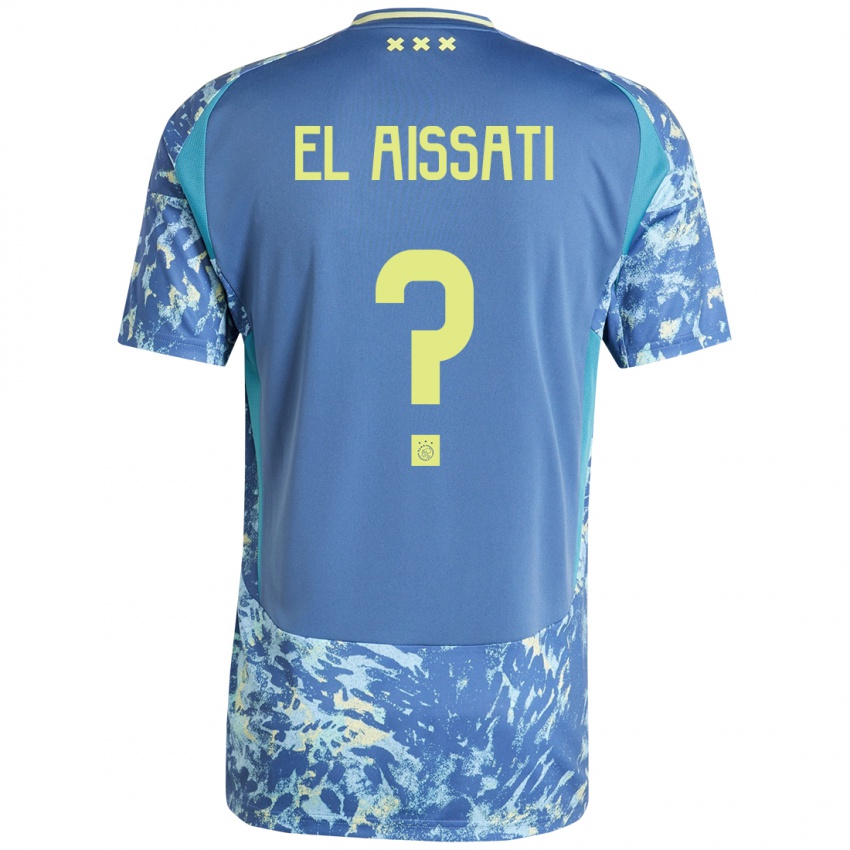 Niño Camiseta Yasser El Aissati #0 Gris Azul Amarillo 2ª Equipación 2024/25 La Camisa Argentina