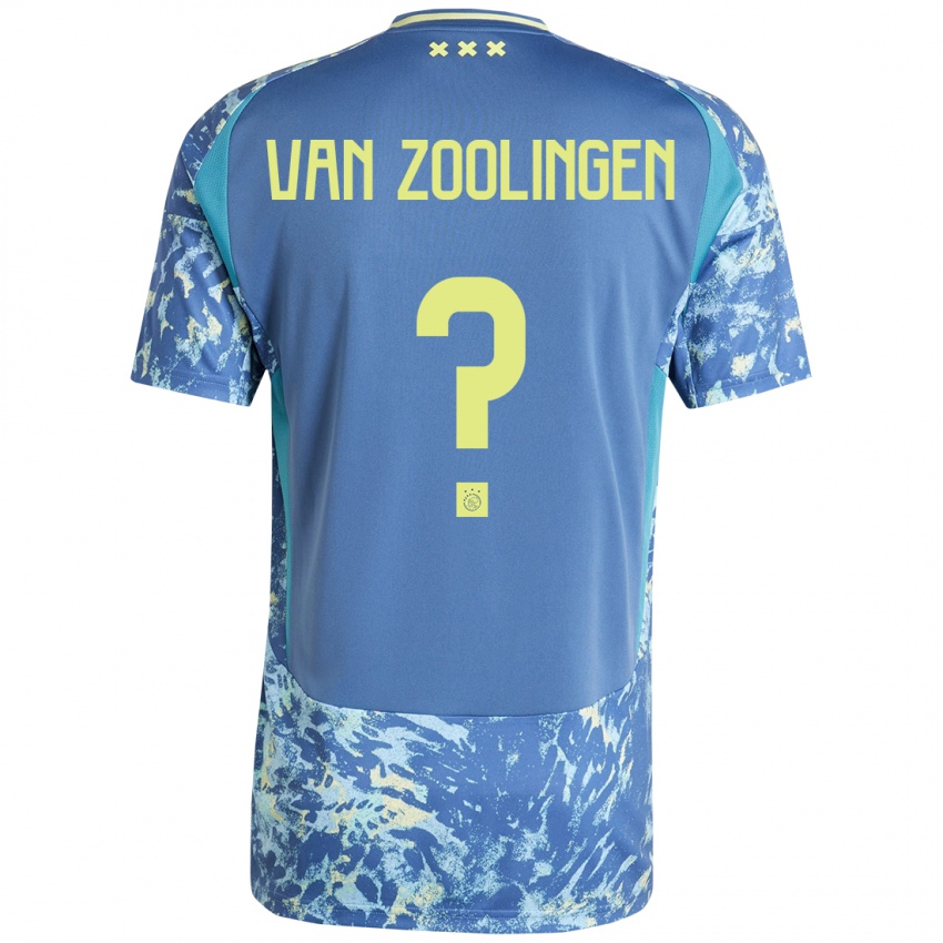 Niño Camiseta Glenn Van Zoolingen #0 Gris Azul Amarillo 2ª Equipación 2024/25 La Camisa Argentina