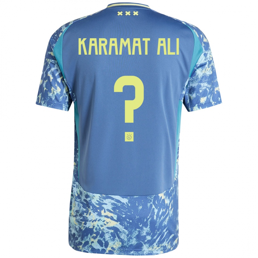 Niño Camiseta Yaïr Karamat Ali #0 Gris Azul Amarillo 2ª Equipación 2024/25 La Camisa Argentina