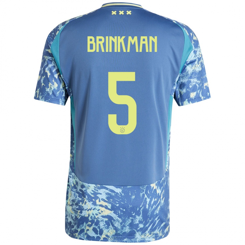 Niño Camiseta Tim Brinkman #5 Gris Azul Amarillo 2ª Equipación 2024/25 La Camisa Argentina