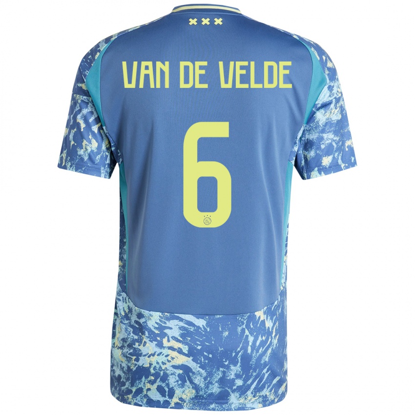 Niño Camiseta Jonna Van De Velde #6 Gris Azul Amarillo 2ª Equipación 2024/25 La Camisa Argentina