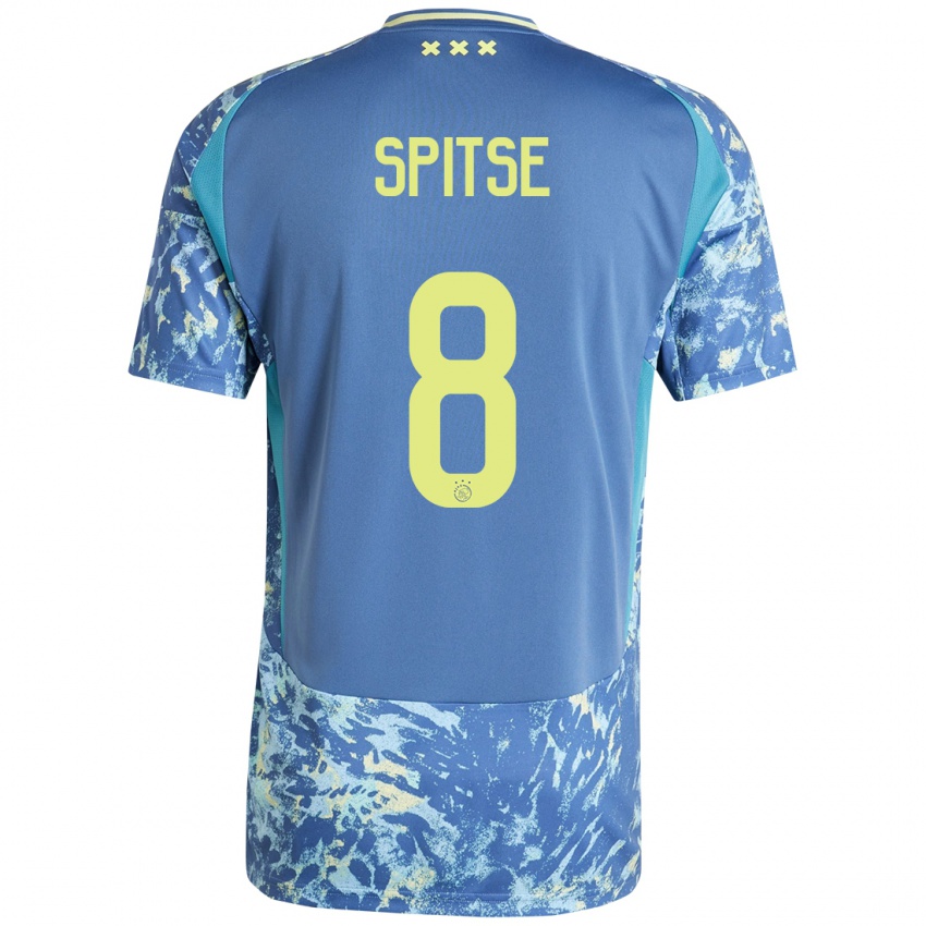 Niño Camiseta Sherida Spitse #8 Gris Azul Amarillo 2ª Equipación 2024/25 La Camisa Argentina