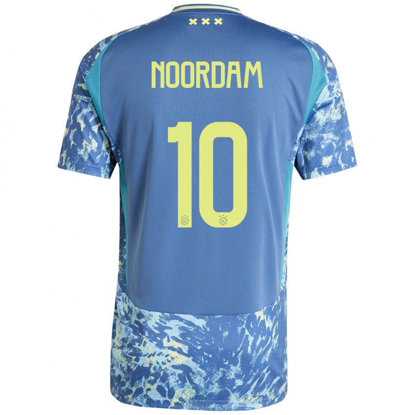 Niño Camiseta Nadine Noordam #10 Gris Azul Amarillo 2ª Equipación 2024/25 La Camisa Argentina