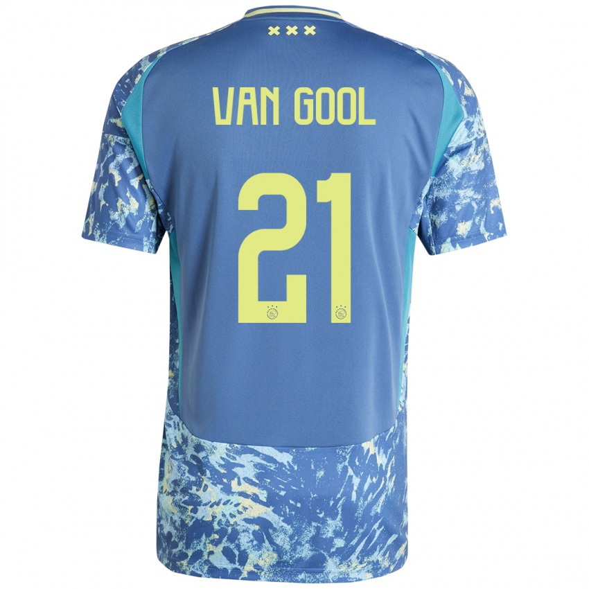 Niño Camiseta Rosa Van Gool #21 Gris Azul Amarillo 2ª Equipación 2024/25 La Camisa Argentina