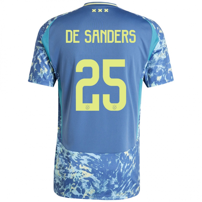 Niño Camiseta Kay-Lee De Sanders #25 Gris Azul Amarillo 2ª Equipación 2024/25 La Camisa Argentina