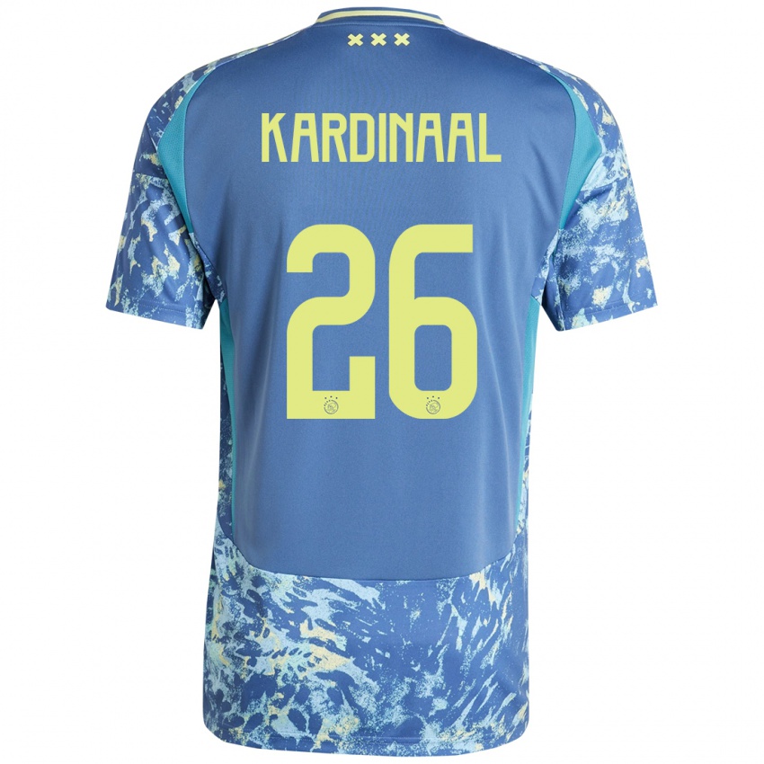 Niño Camiseta Isa Kardinaal #26 Gris Azul Amarillo 2ª Equipación 2024/25 La Camisa Argentina