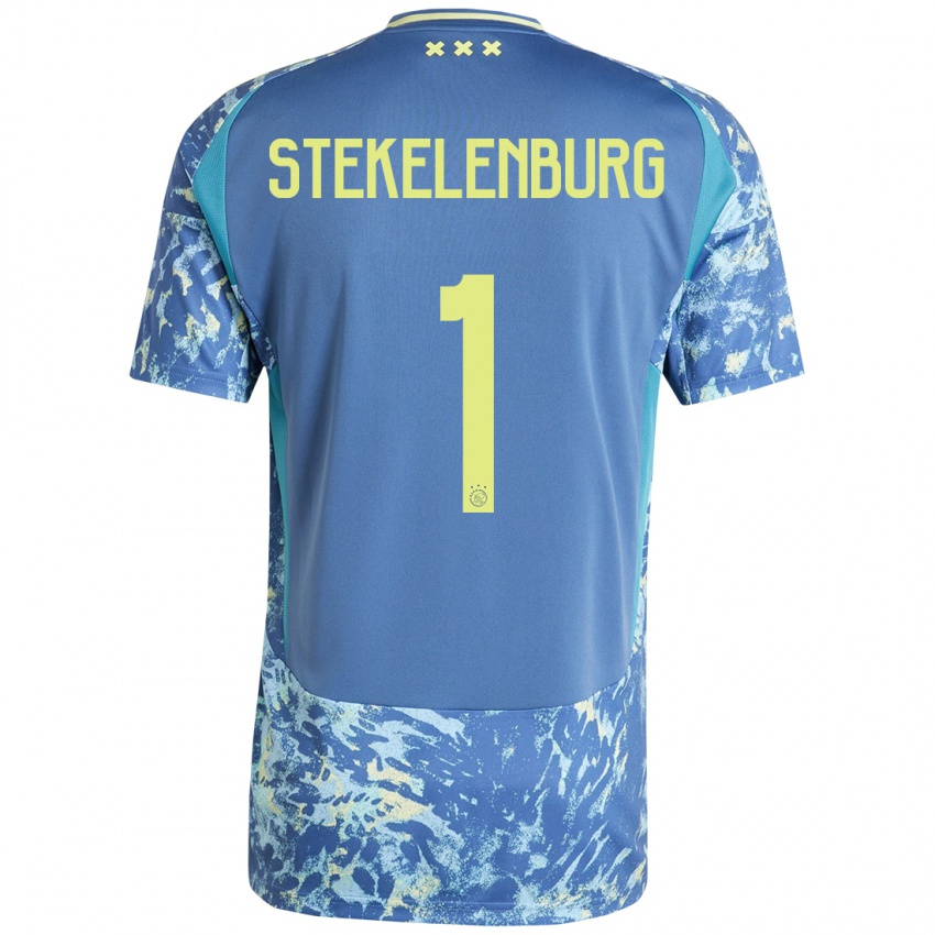 Niño Camiseta Maarten Stekelenburg #1 Gris Azul Amarillo 2ª Equipación 2024/25 La Camisa Argentina