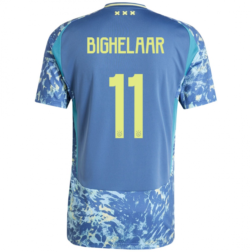 Niño Camiseta Marjolijn Van Den Bighelaar #11 Gris Azul Amarillo 2ª Equipación 2024/25 La Camisa Argentina