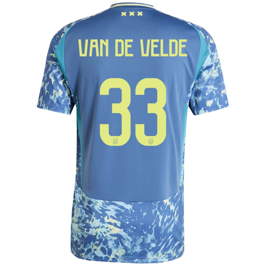 Niño Camiseta Jonna Van De Velde #33 Gris Azul Amarillo 2ª Equipación 2024/25 La Camisa Argentina