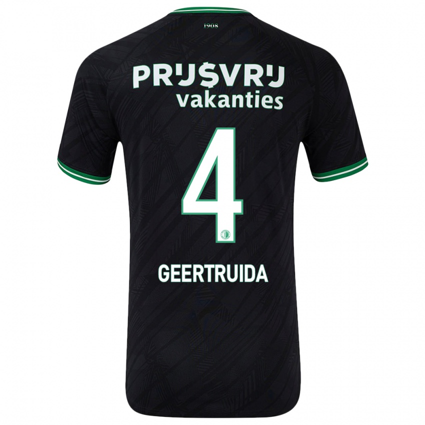 Niño Camiseta Lutsharel Geertruida #4 Negro Verde 2ª Equipación 2024/25 La Camisa Argentina