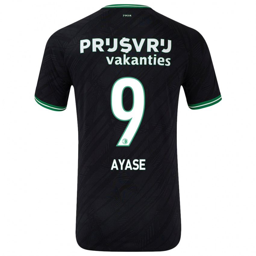 Niño Camiseta Ayase Ueda #9 Negro Verde 2ª Equipación 2024/25 La Camisa Argentina