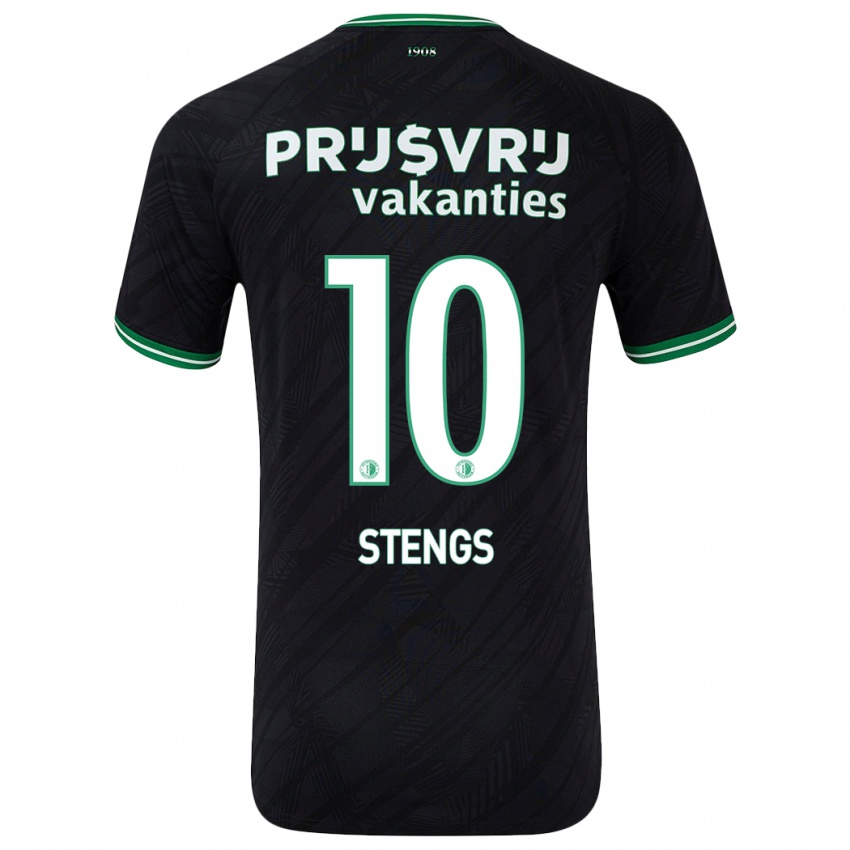 Niño Camiseta Calvin Stengs #10 Negro Verde 2ª Equipación 2024/25 La Camisa Argentina