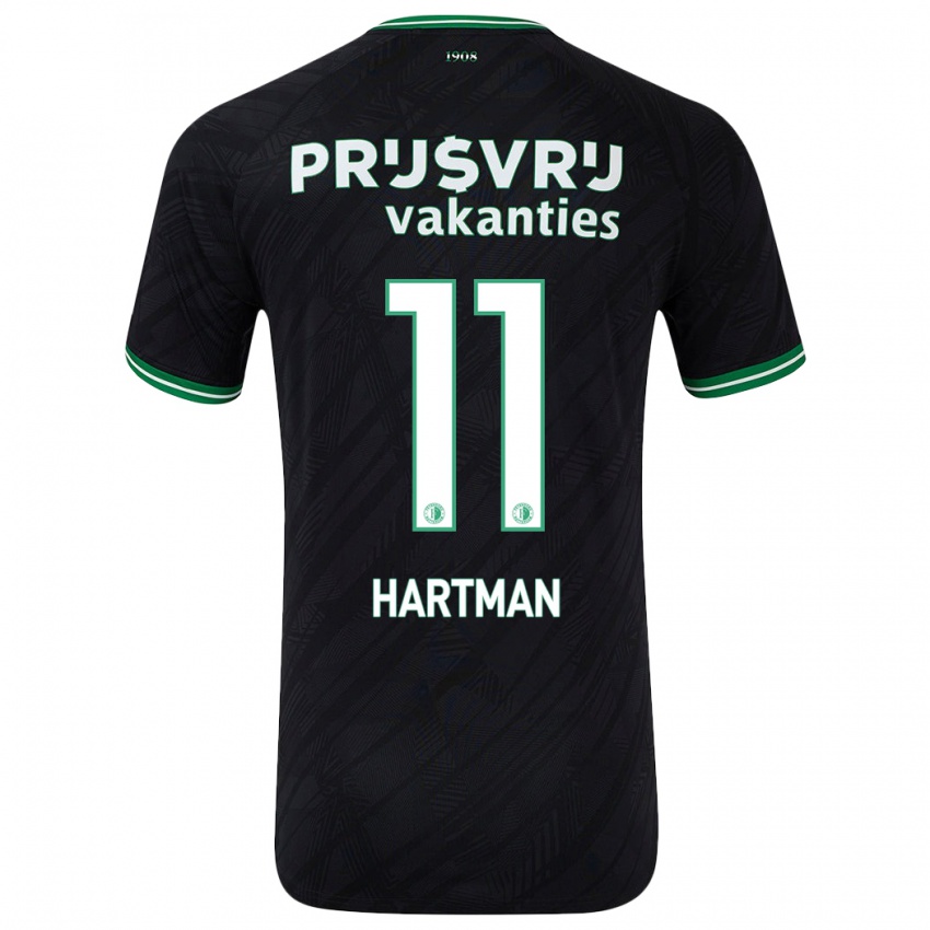 Niño Camiseta Quilindschy Hartman #11 Negro Verde 2ª Equipación 2024/25 La Camisa Argentina