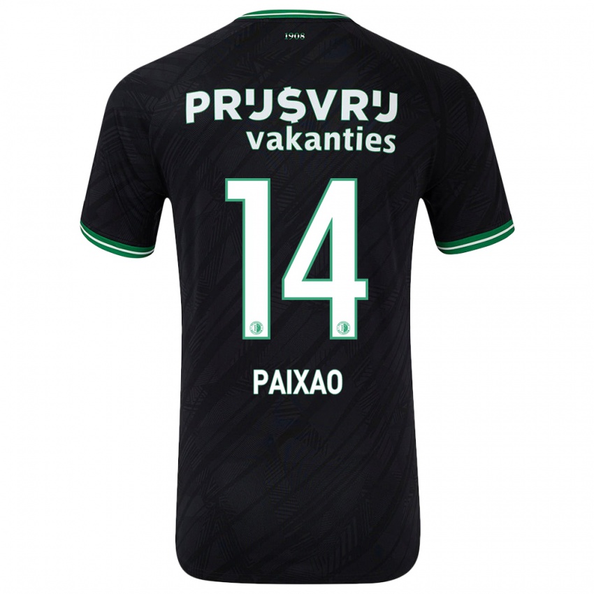 Niño Camiseta Igor Paixão #14 Negro Verde 2ª Equipación 2024/25 La Camisa Argentina