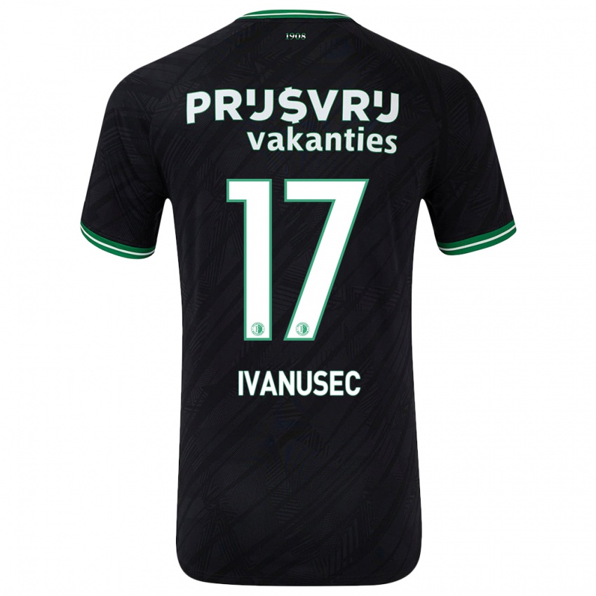 Niño Camiseta Luka Ivanusec #17 Negro Verde 2ª Equipación 2024/25 La Camisa Argentina