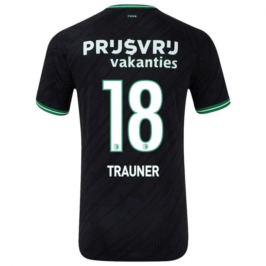 Niño Camiseta Gernot Trauner #18 Negro Verde 2ª Equipación 2024/25 La Camisa Argentina