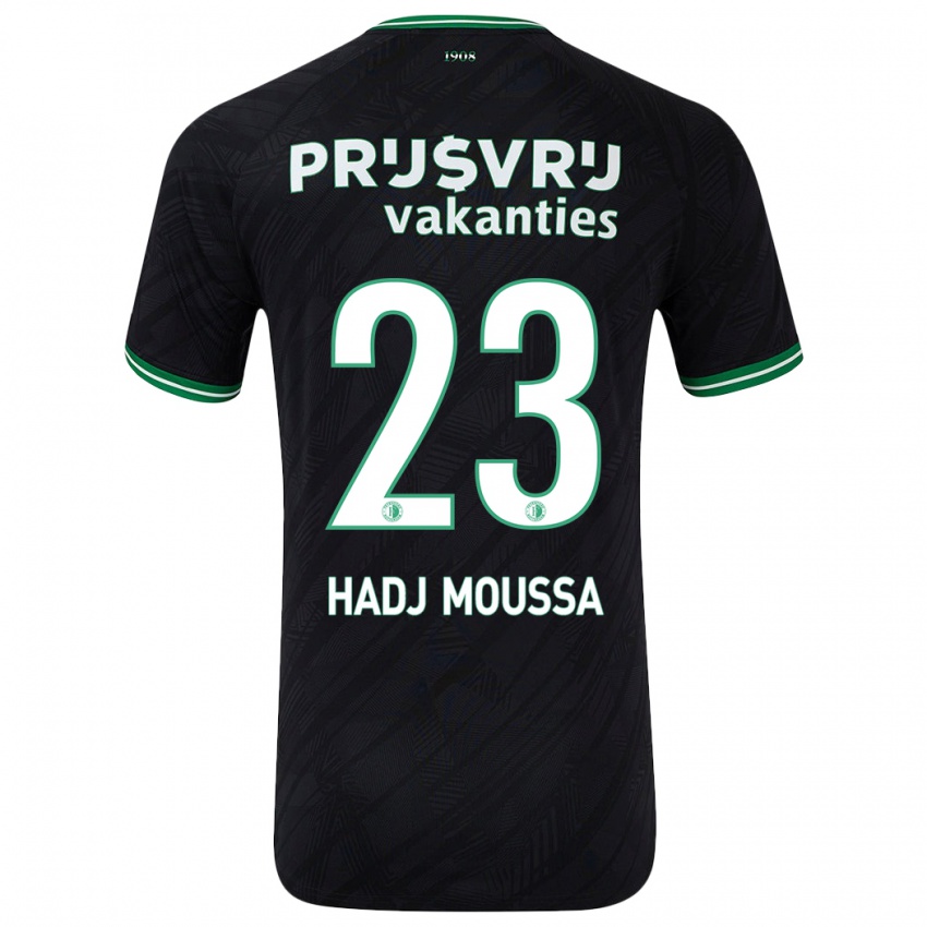 Niño Camiseta Anis Hadj Moussa #23 Negro Verde 2ª Equipación 2024/25 La Camisa Argentina