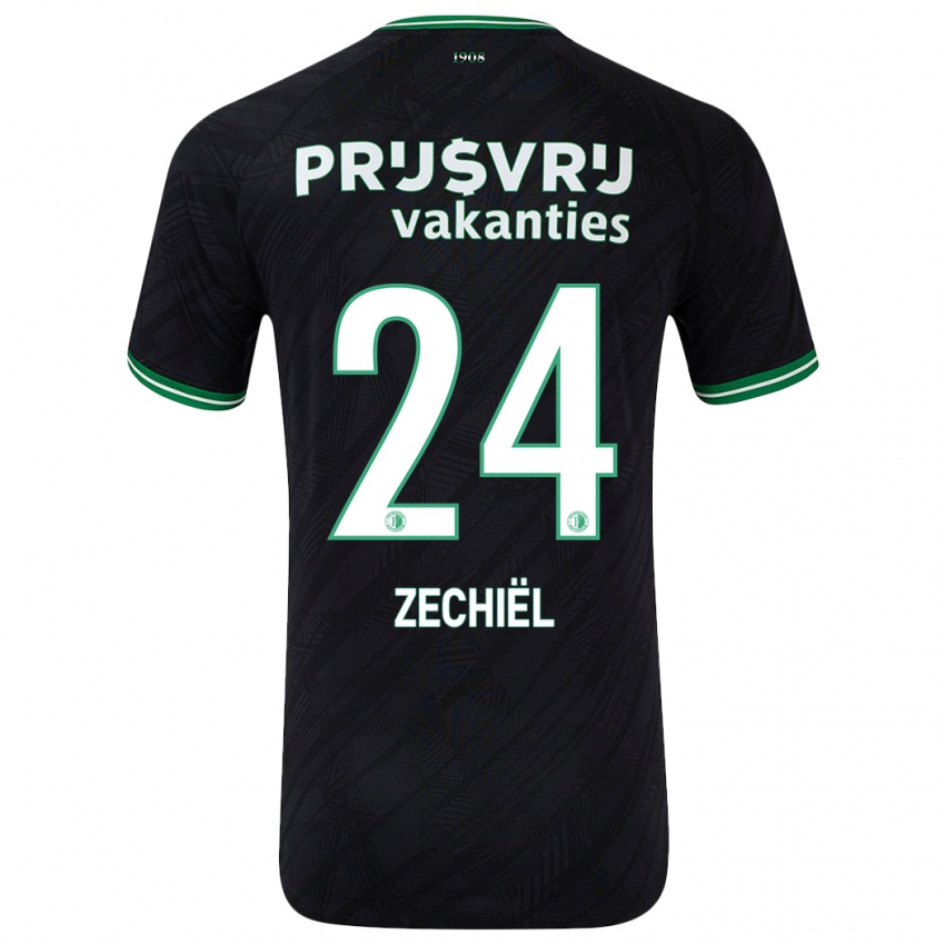 Niño Camiseta Gjivai Zechiel #24 Negro Verde 2ª Equipación 2024/25 La Camisa Argentina