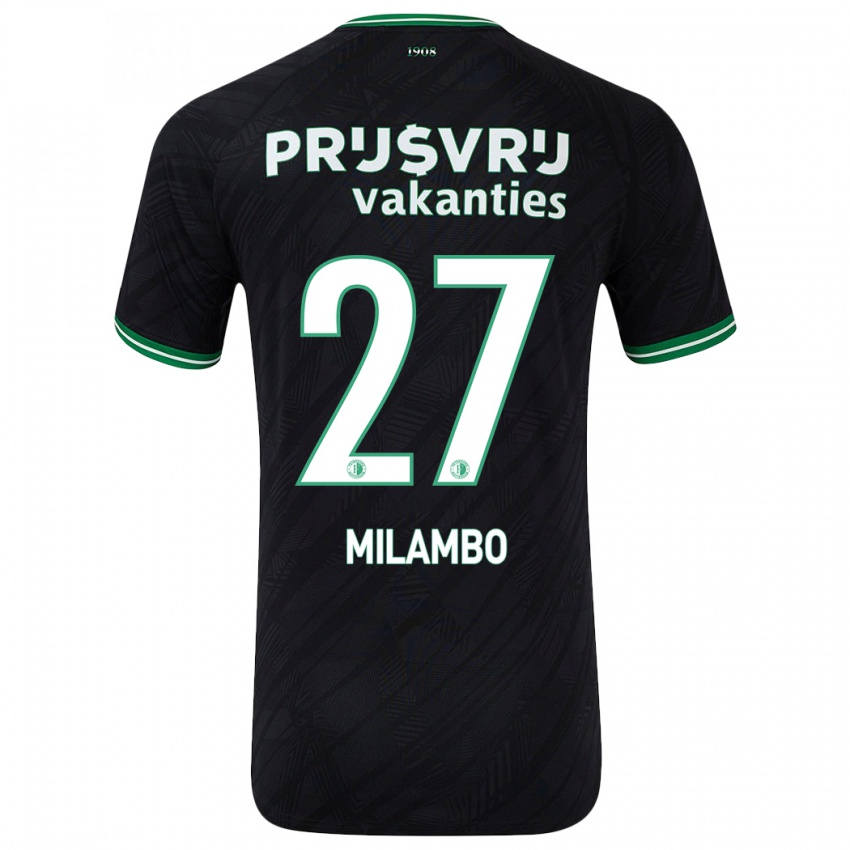 Niño Camiseta Antoni Milambo #27 Negro Verde 2ª Equipación 2024/25 La Camisa Argentina