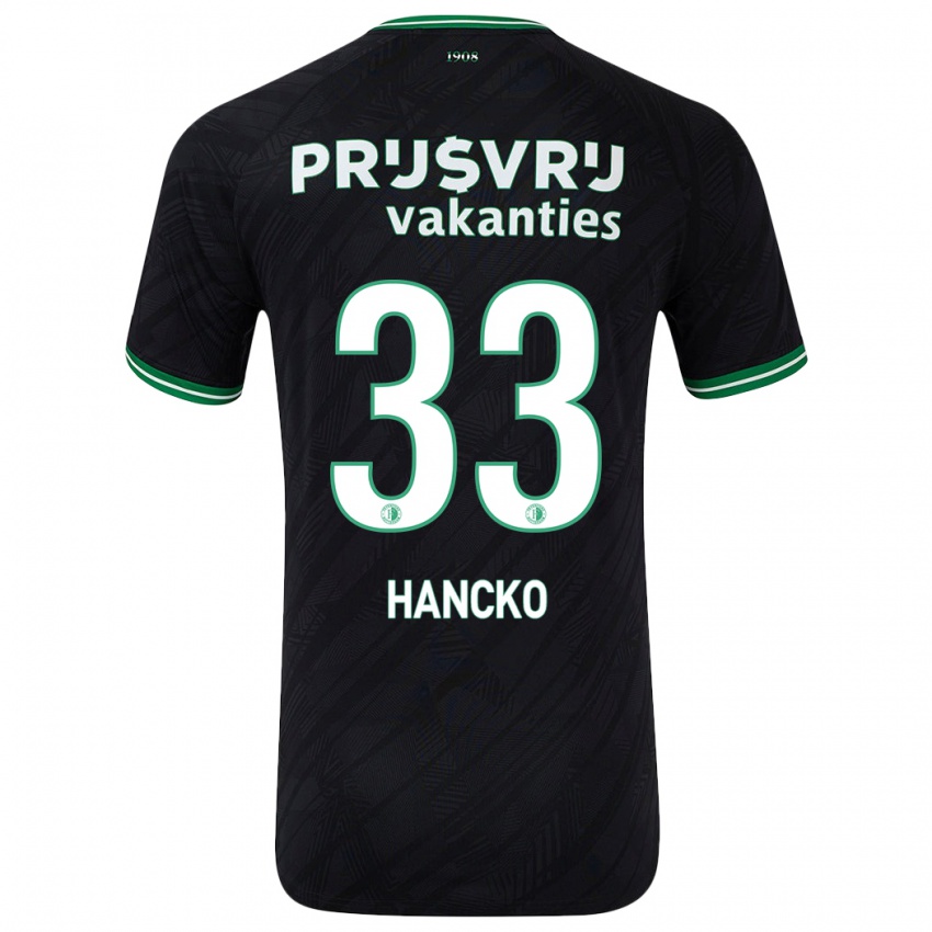 Niño Camiseta David Hancko #33 Negro Verde 2ª Equipación 2024/25 La Camisa Argentina