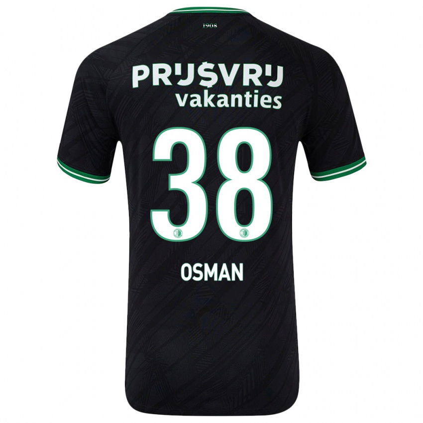 Niño Camiseta Ibrahim Osman #38 Negro Verde 2ª Equipación 2024/25 La Camisa Argentina