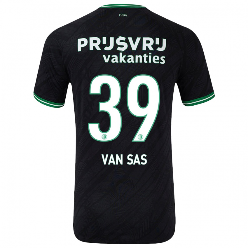 Niño Camiseta Mikki Van Sas #39 Negro Verde 2ª Equipación 2024/25 La Camisa Argentina