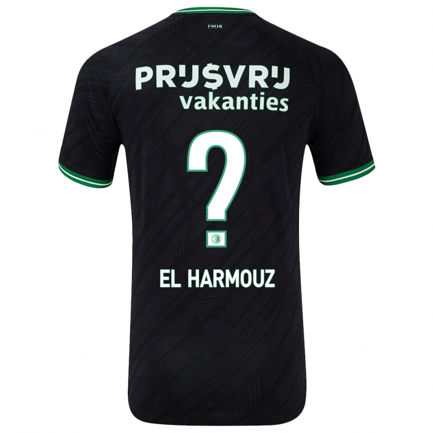 Niño Camiseta Nassim El Harmouz #0 Negro Verde 2ª Equipación 2024/25 La Camisa Argentina