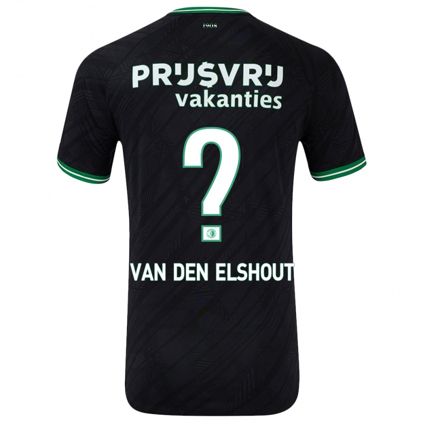 Niño Camiseta Tobias Van Den Elshout #0 Negro Verde 2ª Equipación 2024/25 La Camisa Argentina