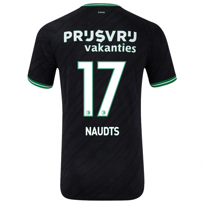 Niño Camiseta Jamir Naudts #17 Negro Verde 2ª Equipación 2024/25 La Camisa Argentina