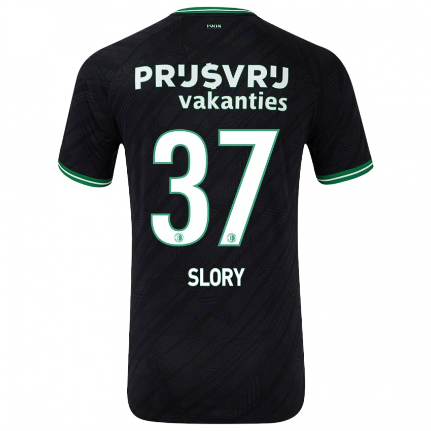 Niño Camiseta Jaden Slory #37 Negro Verde 2ª Equipación 2024/25 La Camisa Argentina