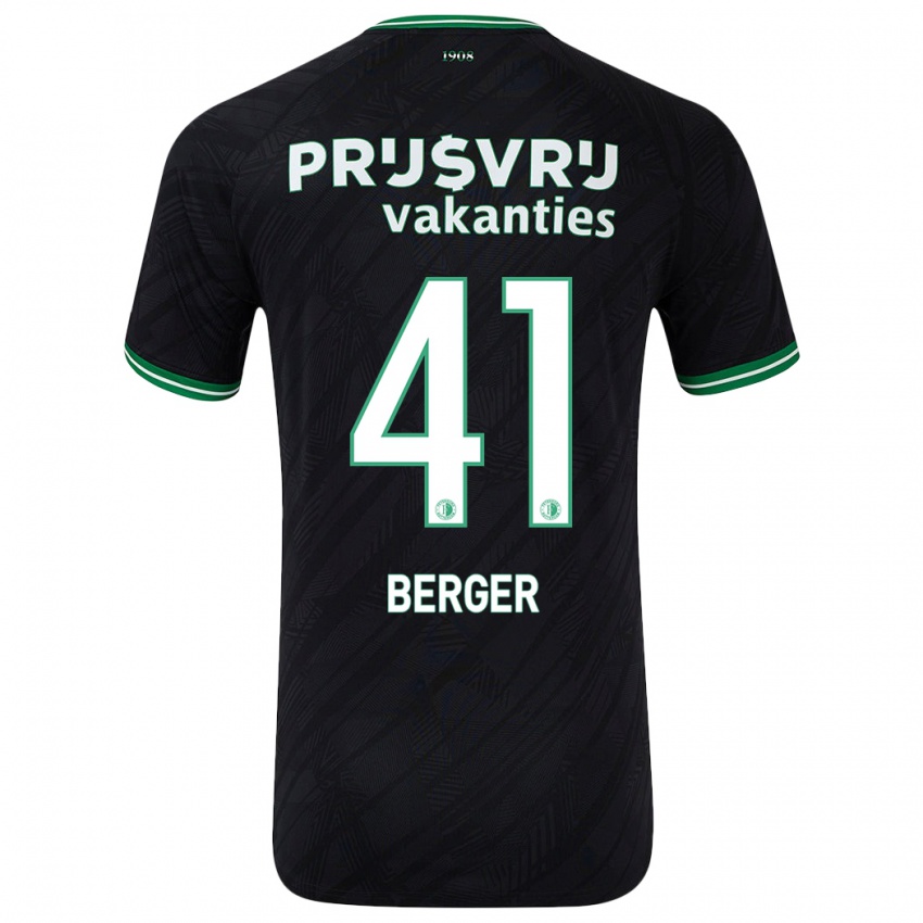 Niño Camiseta Mannou Berger #41 Negro Verde 2ª Equipación 2024/25 La Camisa Argentina