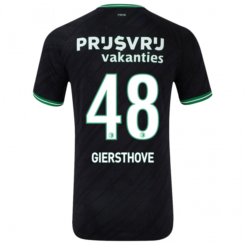 Niño Camiseta Djomar Giersthove #48 Negro Verde 2ª Equipación 2024/25 La Camisa Argentina