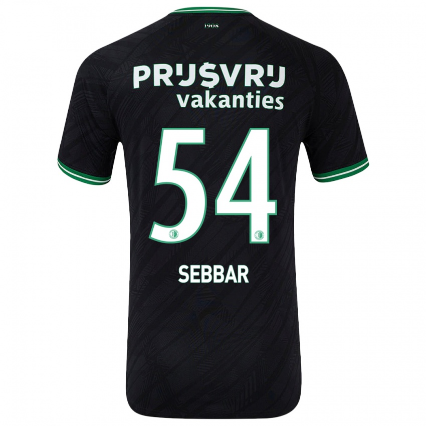 Niño Camiseta Marouane Sebbar #54 Negro Verde 2ª Equipación 2024/25 La Camisa Argentina