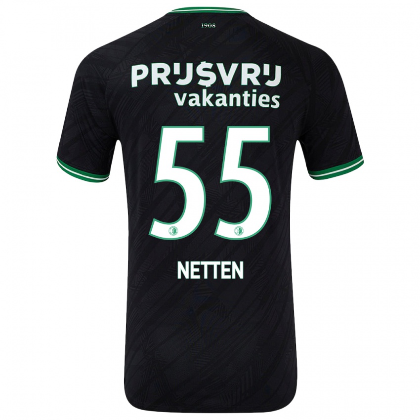 Niño Camiseta Luc Netten #55 Negro Verde 2ª Equipación 2024/25 La Camisa Argentina