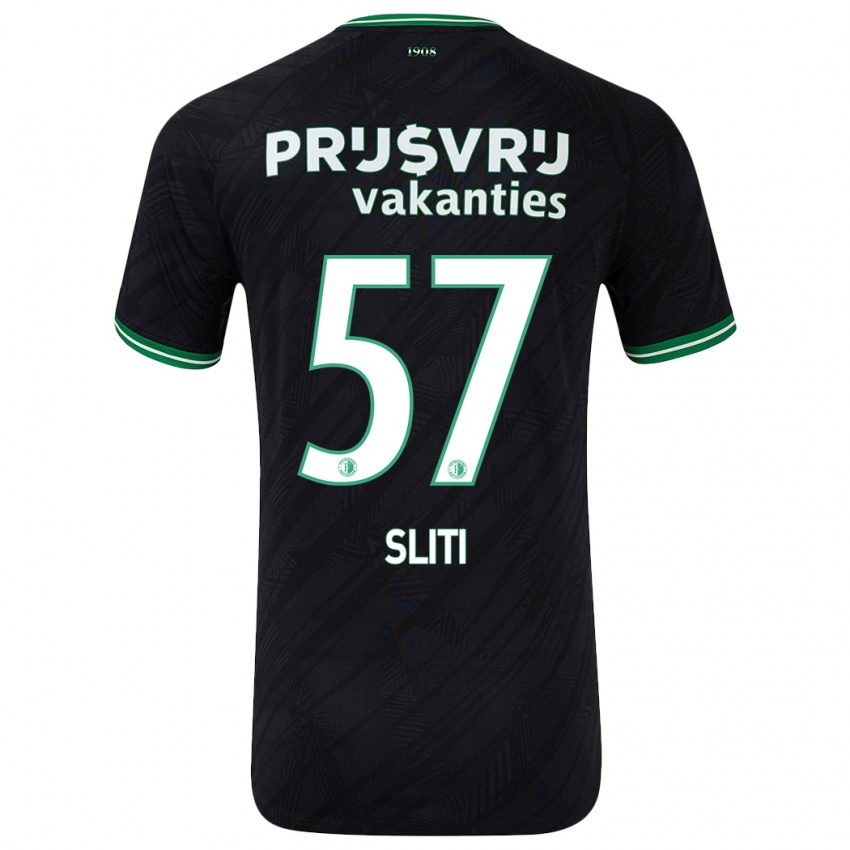 Niño Camiseta Aymen Sliti #57 Negro Verde 2ª Equipación 2024/25 La Camisa Argentina