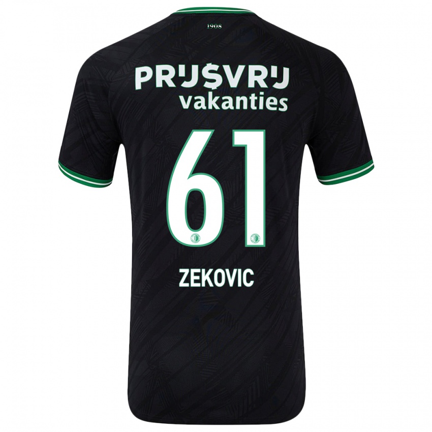 Niño Camiseta Aleks Zekovic #61 Negro Verde 2ª Equipación 2024/25 La Camisa Argentina