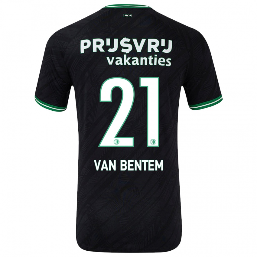 Niño Camiseta Tess Van Bentem #21 Negro Verde 2ª Equipación 2024/25 La Camisa Argentina