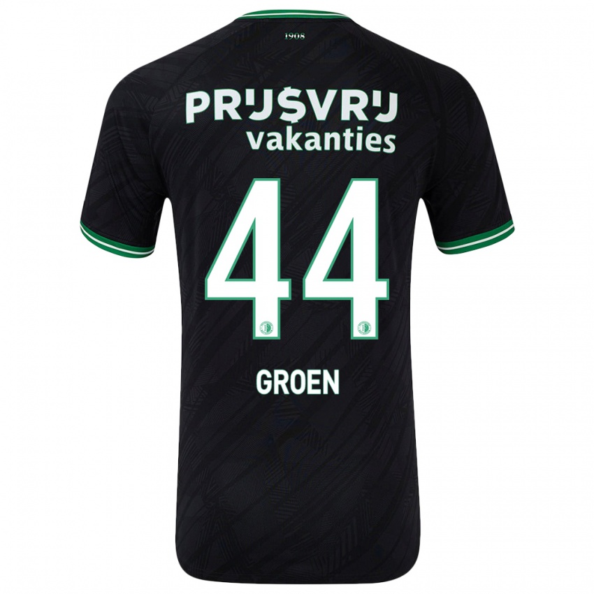 Niño Camiseta Nesto Groen #44 Negro Verde 2ª Equipación 2024/25 La Camisa Argentina