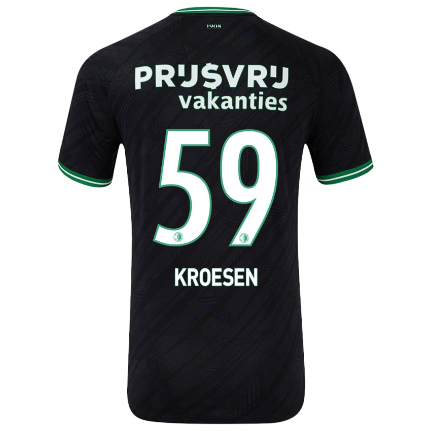 Niño Camiseta Jaimy Kroesen #59 Negro Verde 2ª Equipación 2024/25 La Camisa Argentina