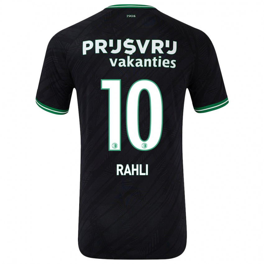 Niño Camiseta Khalid Rahli #10 Negro Verde 2ª Equipación 2024/25 La Camisa Argentina