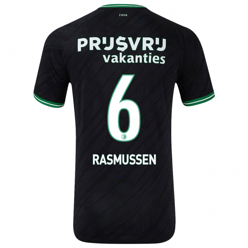 Niño Camiseta Jacob Rasmussen #6 Negro Verde 2ª Equipación 2024/25 La Camisa Argentina